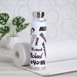 Ihr Namensmuster Monogramm Rose Schatten Trinkflasche