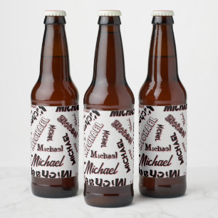 Ihr Namensmuster Monogramm Rosenfarbe Schatten Bierflaschenetikett