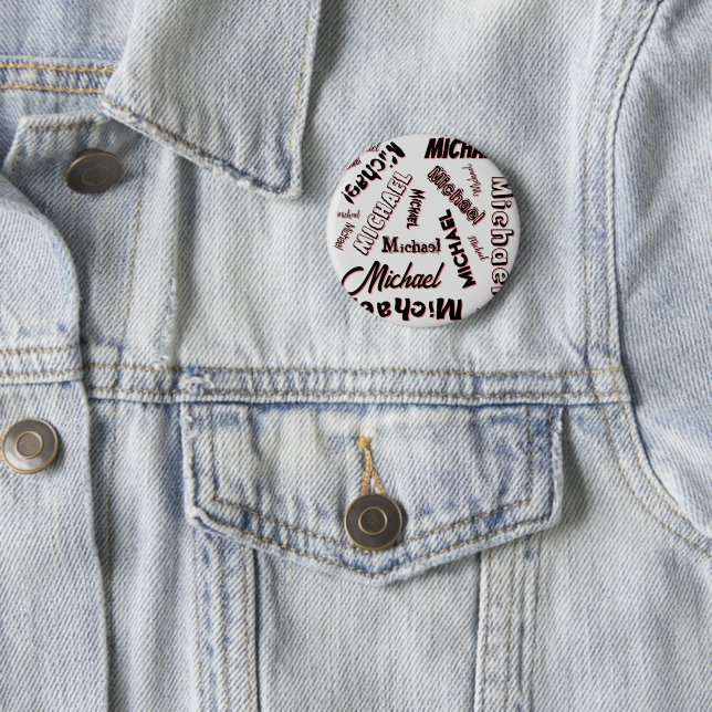 Ihr Namensmuster Monogramm Rosenfarbe Schatten Button (Beispiel)