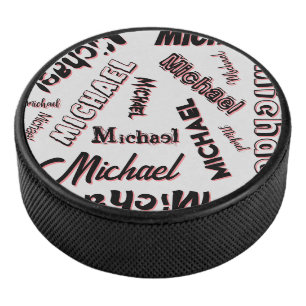 Ihr Namensmuster Monogramm Rosenfarbe Schatten Eishockey Puck