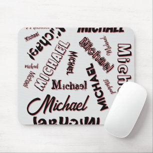 Ihr Namensmuster Monogramm Rosenfarbe Schatten Mousepad