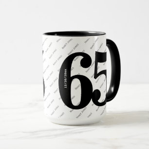Ihr Namensmuster - Schwarz & Weiß - Fett 65 Tasse