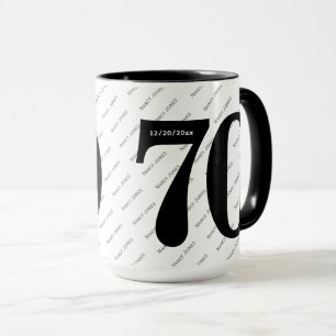 Ihr Namensmuster - Schwarz & Weiß - Fett 70 Tasse