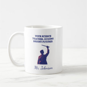 Ihr naturwissenschaftlicher Lehrer, der strahlende Kaffeetasse