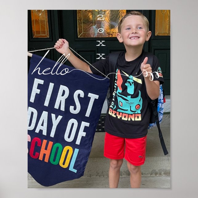 Ihr Niedliches "Custom 8" x 10" Hallo und Jahr Poster (Vorne)