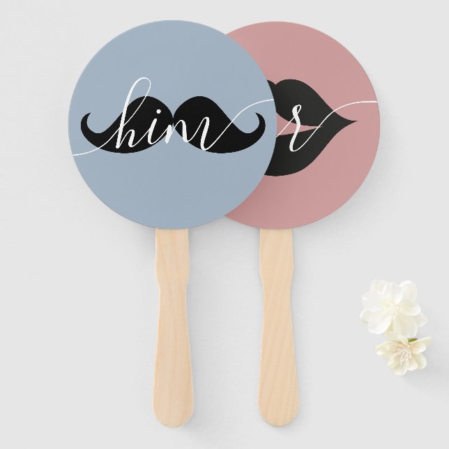 Ihr oder sein Bride Groom Hochzeitsspiel Hand Fan Fächer (Vorne und Hinten)