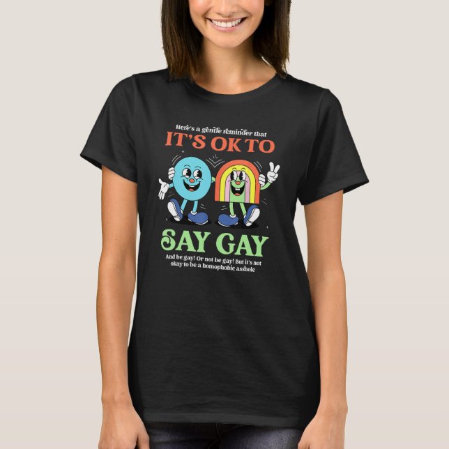 Ihr OK sagt, Gay Protect Trans Kid Florida LGBTQ T-Shirt (Vorderseite)