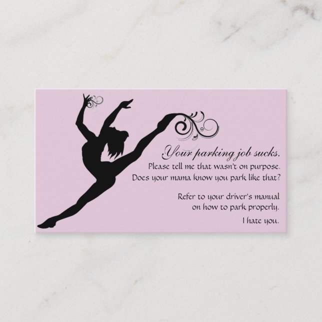 Ihr Parkjob ist zum Kotzen Empfehlungskarte (Vorderseite)