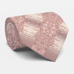 Ihr Party Neck Tie Rose Gold Blush Glitzer Tropfen Krawatte