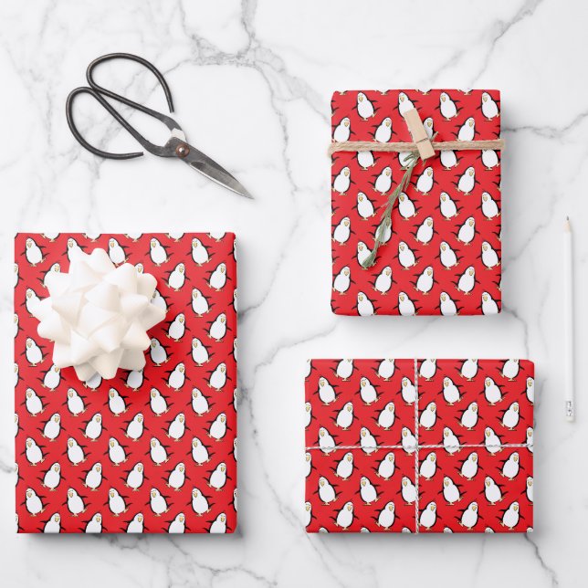 IHR PERSÖNLICHER PINGUIN  GESCHENKPAPIER SET (Vorderseite)