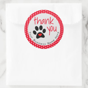 Ihr Pet Business Paw Drucken Danke Stickers