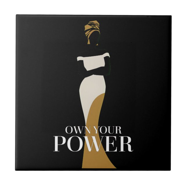 Ihr Power: Ein Portrait von Vertrauen und Anmut Fliese (Vorderseite)