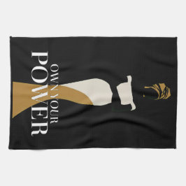 Ihr Power: Ein Portrait von Vertrauen und Anmut Geschirrtuch