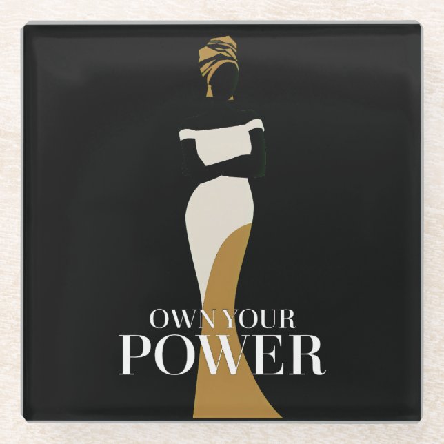 Ihr Power: Ein Portrait von Vertrauen und Anmut Glasuntersetzer (Vorderseite)