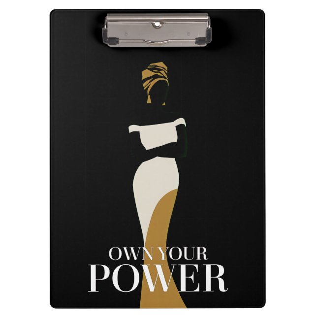 Ihr Power: Ein Portrait von Vertrauen und Anmut Klemmbrett (Vorderseite)