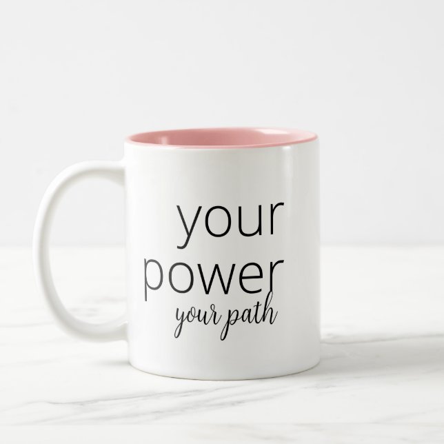 Ihr Power, Ihr Pfad | Motivation der Frau Zweifarbige Tasse (Links)