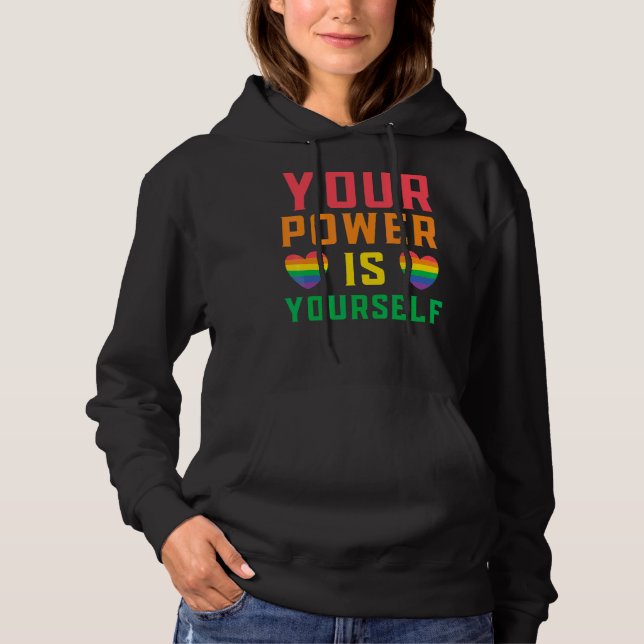 Ihr Power ist Ihr selber LGBTQ-Rechte Rainbow Prix Hoodie (Vorderseite)