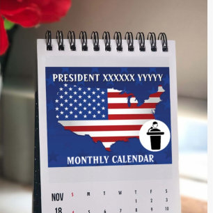 Ihr Präsident Name mit Foto 2025 Monatlich Kalender
