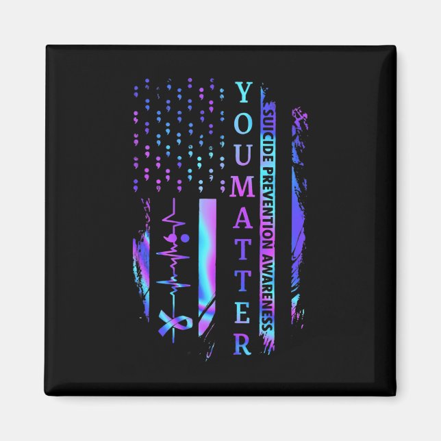 Ihr Problem Gefärbte Krawatte Suizidprävention Bew Magnet (Vorne)