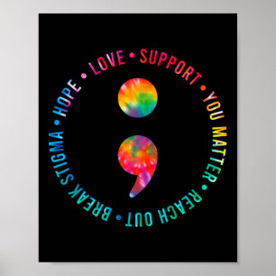 Ihr Problem Semicolon Suizidprävention Bewusstsein Poster