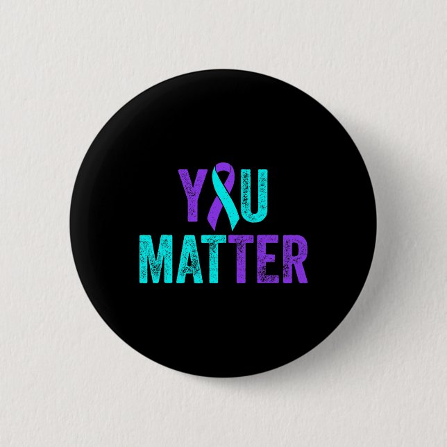 Ihr Problem Suizidprävention Aquamarines Lila Awar Button (Vorderseite)