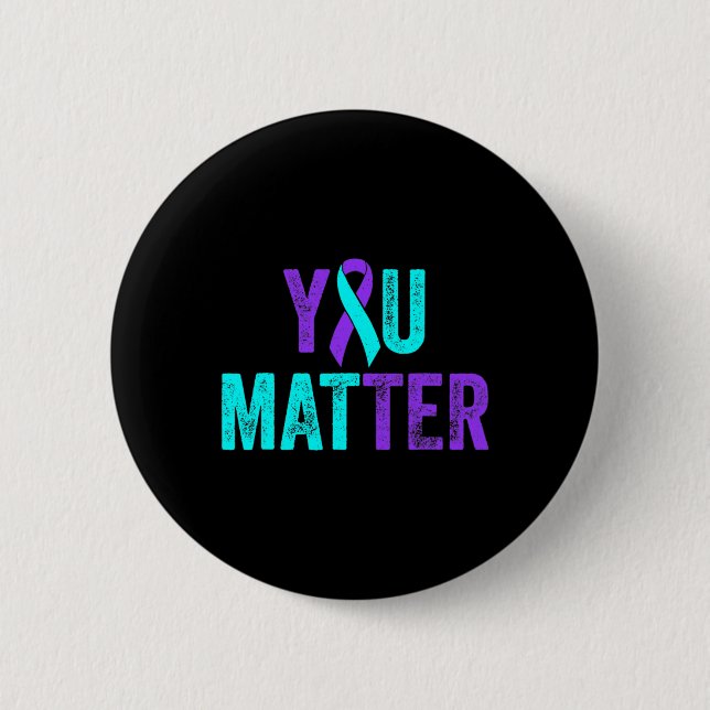 Ihr Problem Suizidprävention Aquamarines Lila Awar Button (Vorderseite)