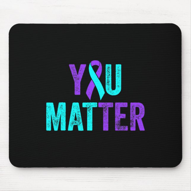 Ihr Problem Suizidprävention Aquamarines Lila Awar Mousepad (Vorne)