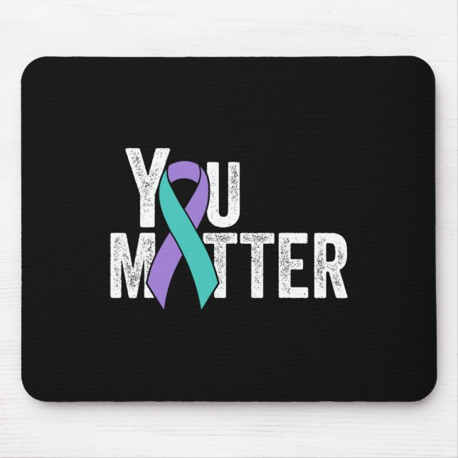 Ihr Problem Suizidprävention Aquamarines Lila Awar Mousepad (Vorne)