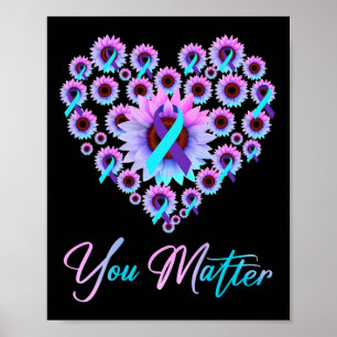 Ihr Problem Suizidprävention Aquamarines Lila Awar Poster
