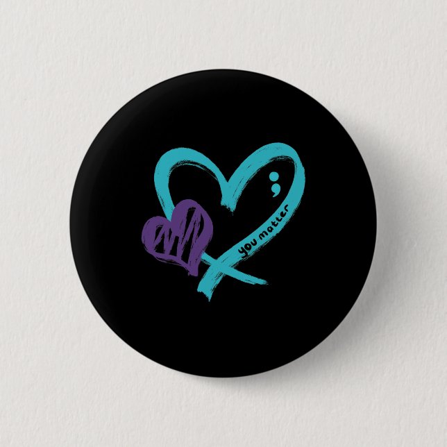 Ihr Problem Suizidprävention Bewusstsein Aquamarin Button (Vorderseite)
