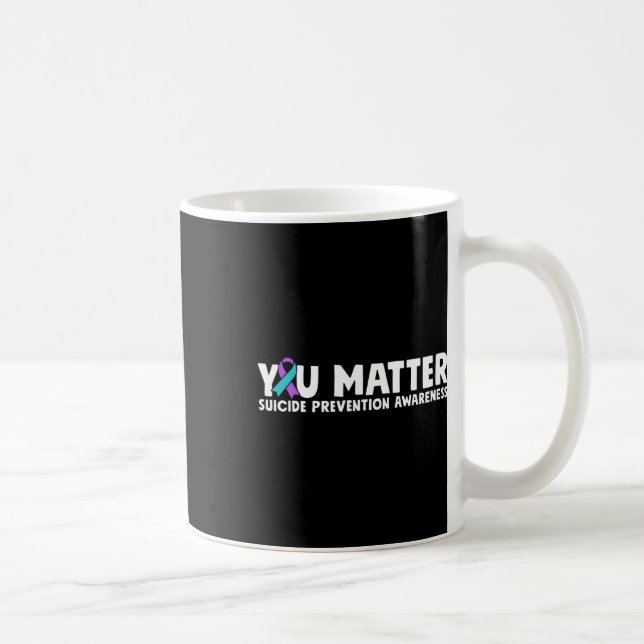 Ihr Problem Suizidprävention Bewusstsein Aquamarin Kaffeetasse (Rechts)