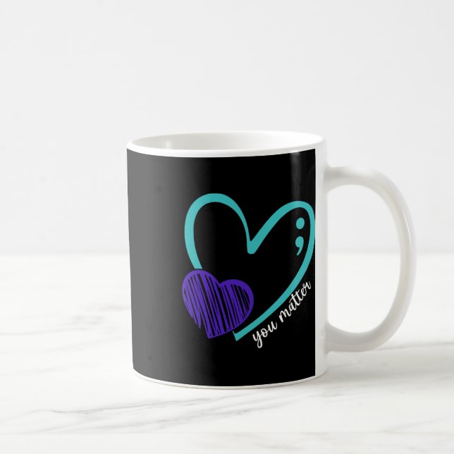 Ihr Problem Suizidprävention Bewusstsein Aquamarin Kaffeetasse (Rechts)