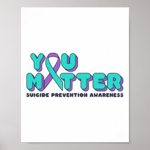 Ihr Problem Suizidprävention Bewusstsein Aquamarin Poster