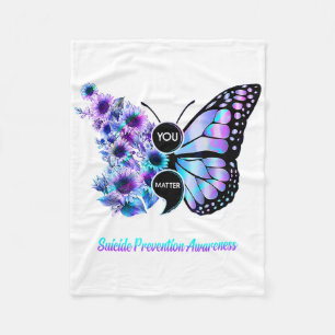Ihr Problem Suizidprävention Semicolon Butterfly Fleecedecke