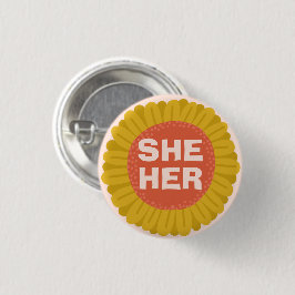 IHR Pronouns Sonnenblume Daisy Pride Button