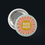 IHR Pronouns Sonnenblume Daisy Pride Button<br><div class="desc">Dekorieren Sie Ihr Outfit mit diesem coolen Kunstknopf. Macht ein großartiges Geschenk! Sie können ihn anpassen und auch Text hinzufügen. Karo in meinem Shop für viel mehr Farben und Muster! Lass mir Bescheid,  wenn du auch etwas Gewohntes willst.</div>