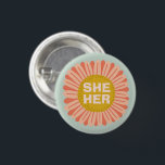 IHR Pronouns Sonnenblume Daisy Pride Button<br><div class="desc">Dekorieren Sie Ihr Outfit mit diesem coolen Kunstknopf. Macht ein großartiges Geschenk! Sie können ihn anpassen und auch Text hinzufügen. Karo in meinem Shop für viel mehr Farben und Muster! Lass mir Bescheid,  wenn du auch etwas Gewohntes willst.</div>