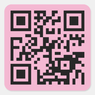 Ihr QR-Code auf Hellrosa Quadratischer Aufkleber
