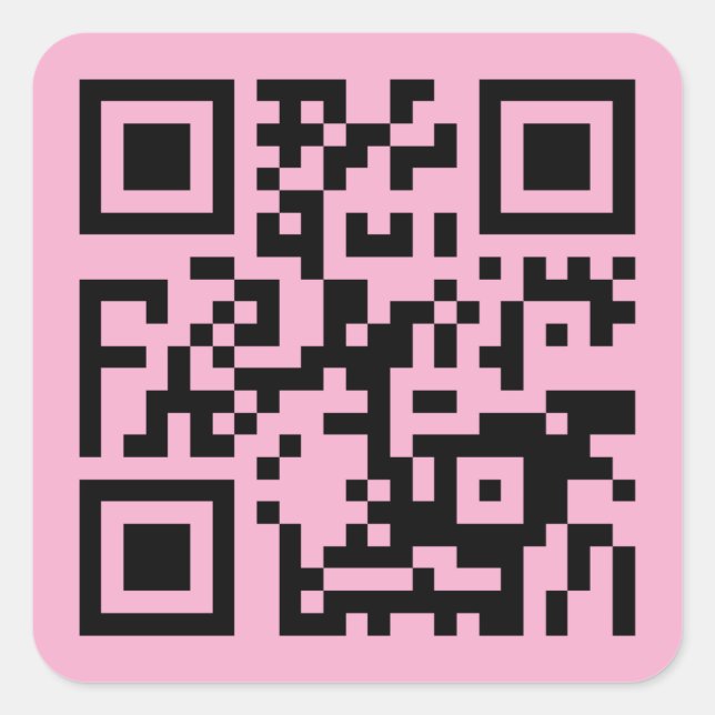 Ihr QR-Code auf Hellrosa Quadratischer Aufkleber (Vorderseite)