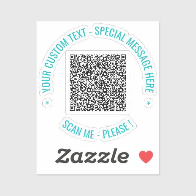 Ihr QR-Code-Aufkleber mit benutzerdefiniertem Text Aufkleber (Blatt)