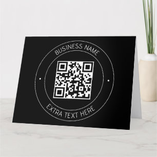 Ihr QR-Code & bearbeitbarer Text Schwarz & Weiß Dankeskarte