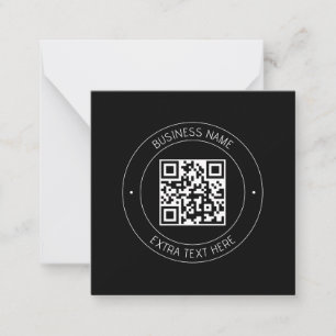 Ihr QR-Code & bearbeitbarer Text Schwarz & Weiß Mitteilungskarte