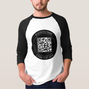 Ihr QR-Code & bearbeitbarer Text Schwarz & Weiß T-Shirt