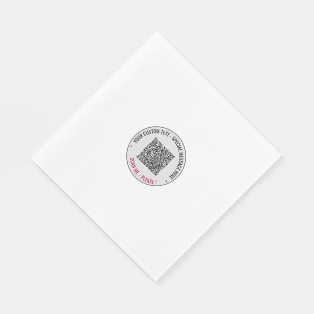 Ihr QR-Code Benutzerdefiniert Text und Farben Part Serviette (Ecke)