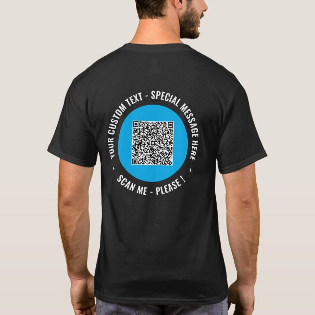 Ihr QR-Code benutzerdefinierter Text Branded T-Shi T-Shirt (Rückseite)