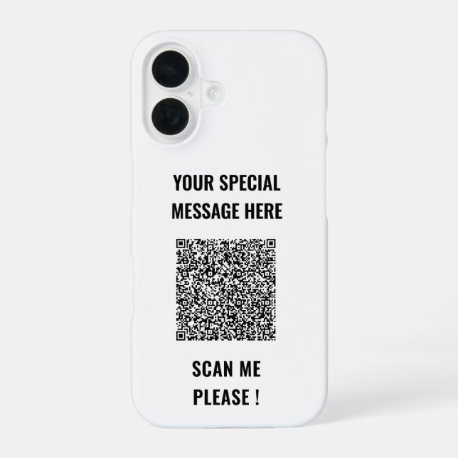 Ihr QR-Code benutzerdefinierter Text iPhone-Hülle  iPhone 16 Hülle (Rückseite)