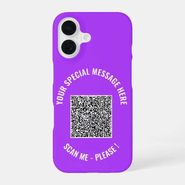 Ihr QR-Code benutzerdefinierter Text iPhone-Hülle  iPhone 16 Hülle (Rückseite)