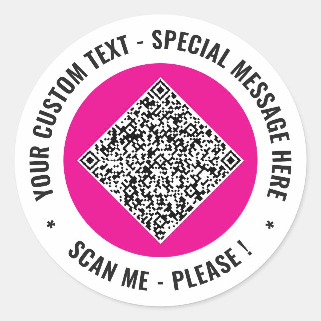 Ihr QR-Code benutzerdefinierter Text Markenaufkleb Runder Aufkleber (Vorderseite)