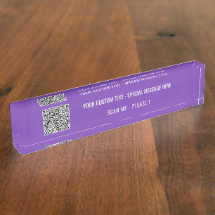 Ihr QR-Code Benutzerdefinierter Text-Schreibtisch  Namensplakette
