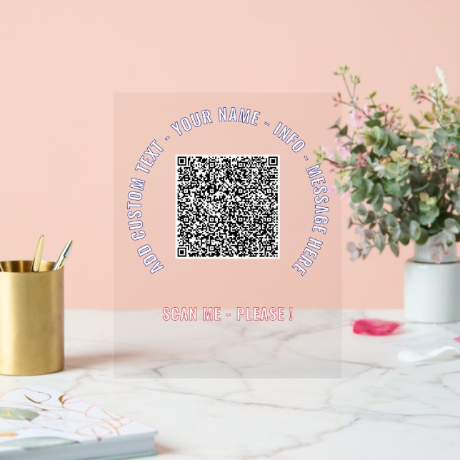 Ihr QR-Code Benutzerdefinierter Text und Farbakrob Acrylschild (Hochzeit)